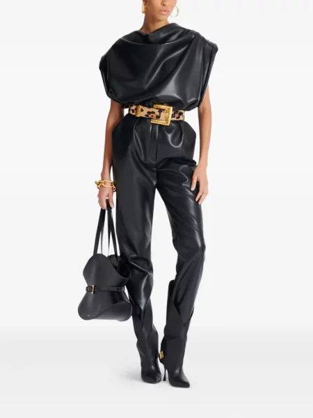 Pantaloni Balmain plisate negru
