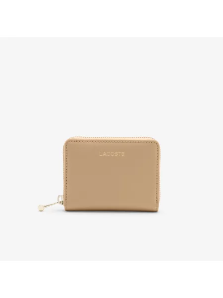 Lacoste Mały Portfel Casual Z Zamkiem Błyskawicznym beżowy
