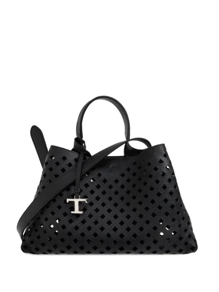 Geanta de piele Tod's din piele negru