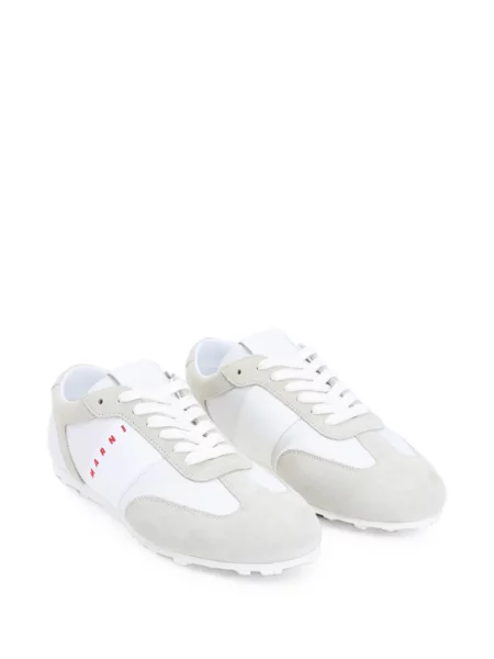 Sneakerși Marni din piele de căprioară cu imagine alb