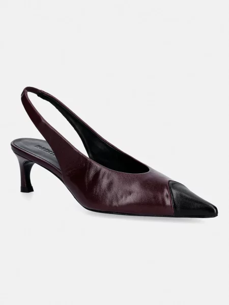 Pantofi cu toc Rotate din piele bordo