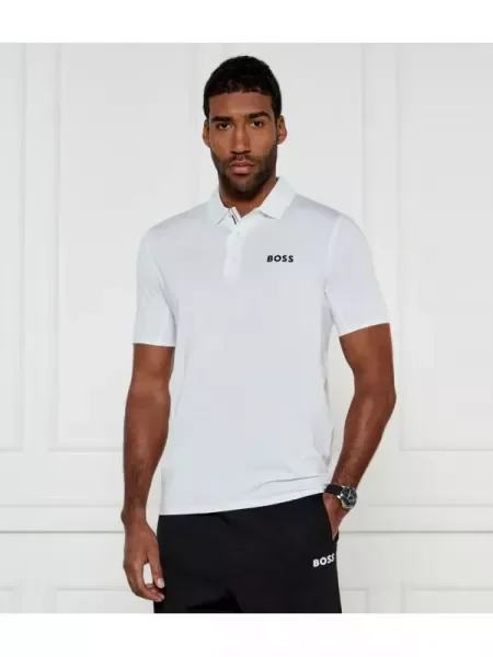 BOSS GREEN Tenisz póló BOSS x Matteo Berrettini Patteo MB 17 | stretch fehér