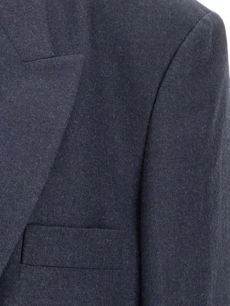 Μπουφάν Mm6 Maison Margiela με κρόσσια διπλόκουμπα μπλε