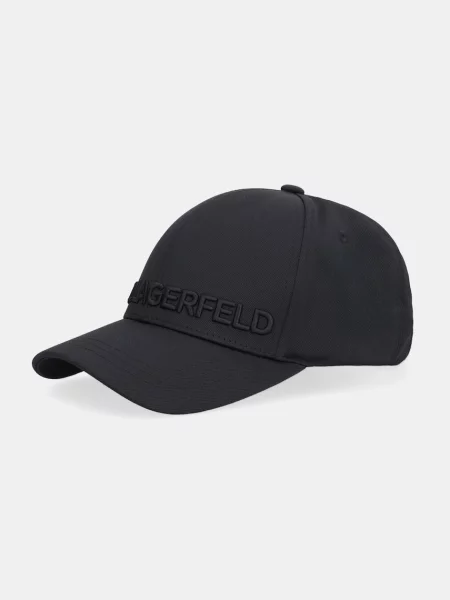 Шапка с козирка Karl Lagerfeld черно