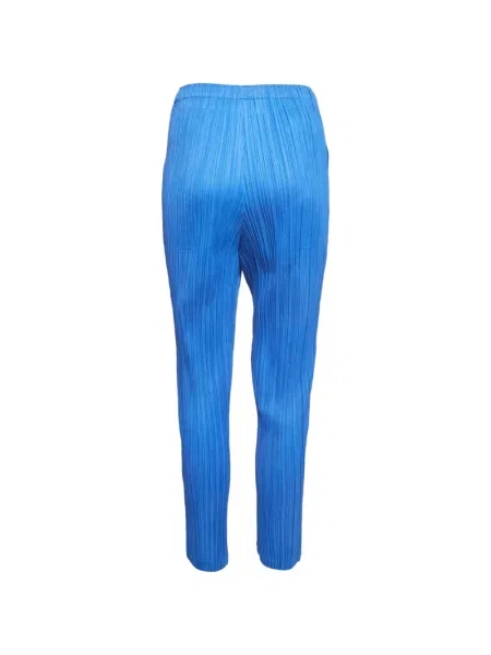 Pantaloni Pleats Please Issey Miyake albastru