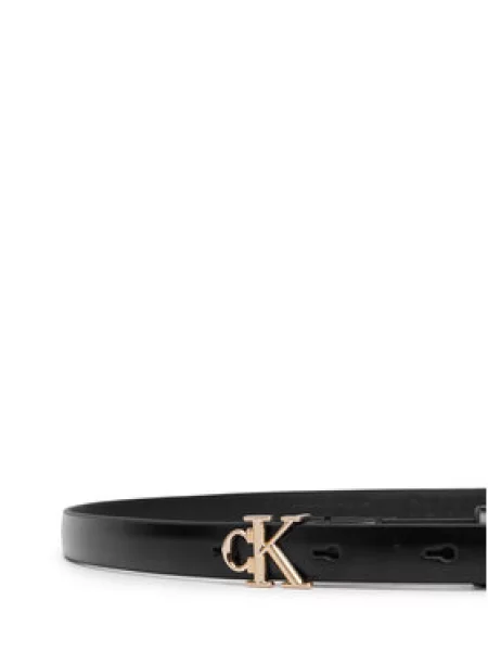 Calvin Klein Opasok Round Ck Buckle Smooth čierna