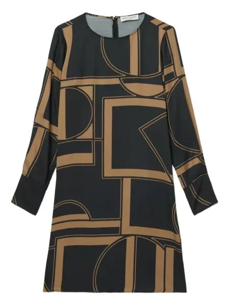 Rochie maxi Marc O'polo cu imagine cu imprimeu geometric lungă negru