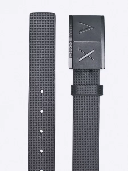 Armani Exchange Kožni remen crna