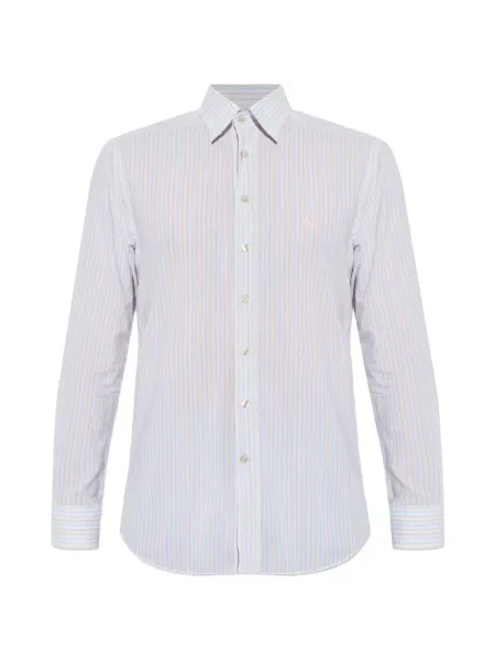 Pruhovaná košile Etro s autogramem bílá
