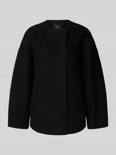 Kurtka wełniana z okrągłym dekoltem Lanius czarna