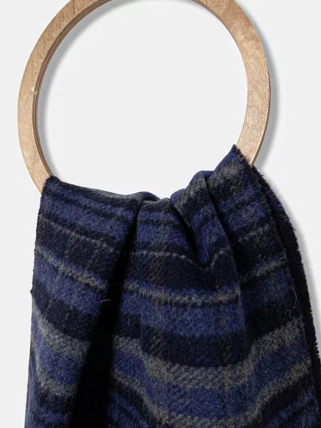 Вовняний шарф Weekend Max Mara PAGELLA візерунок синій