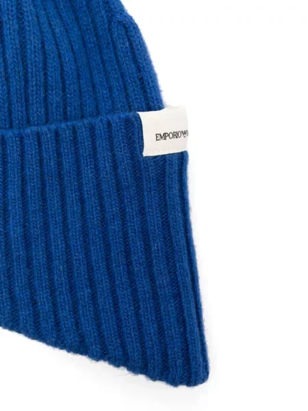 Briaunotas kepurė Emporio Armani mėlyna