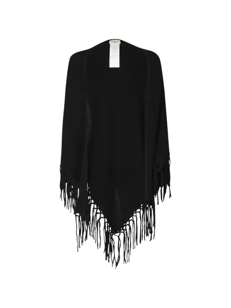 Poncho Weekend Max Mara cu franjuri negru