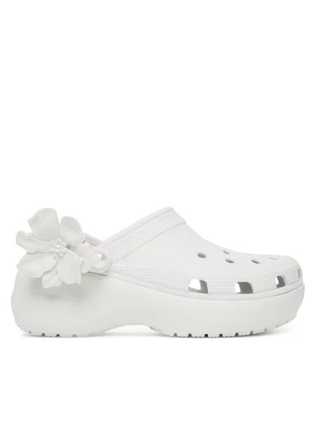 Natikači Crocs Classic Bouquet Platform Clog bela