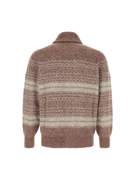 Sweter Brunello Cucinelli wełniany brązowy