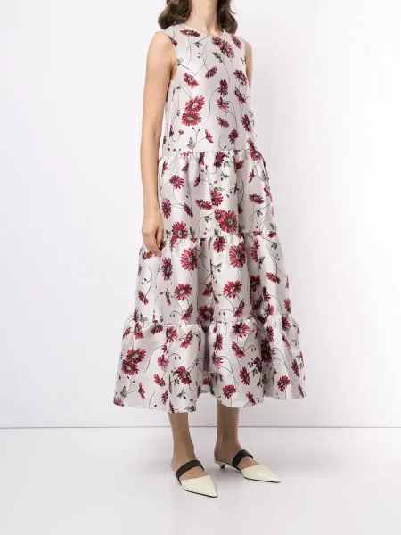 Rochie maxi Adam Lippes din jacard alb
