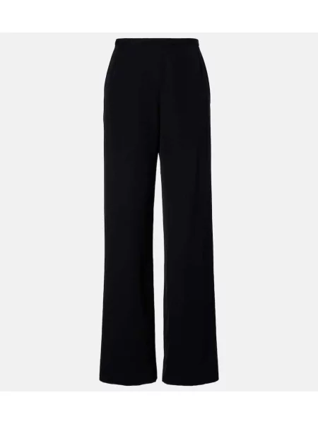 Pantaloni The Row de lână negru