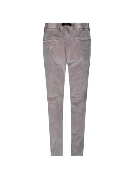 Cu centură pantaloni White Sand de catifea cord alb