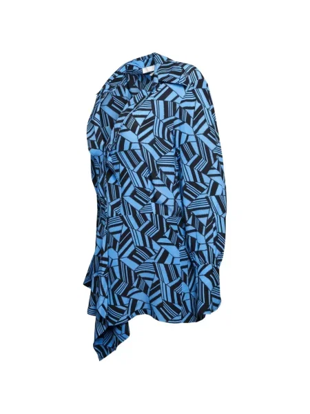 Bluză Chloé cu imagine cu imprimeu geometric albastru
