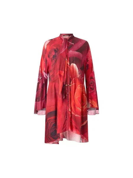 Mała mały sukienka mini Roberto Cavalli z kokardką czerwona