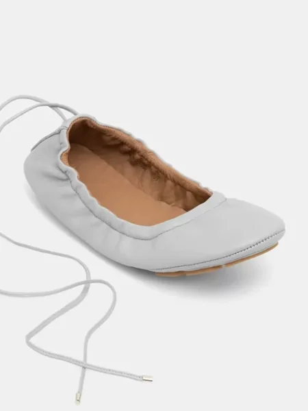 Usnjene balerinke BOSS Roxanne siva