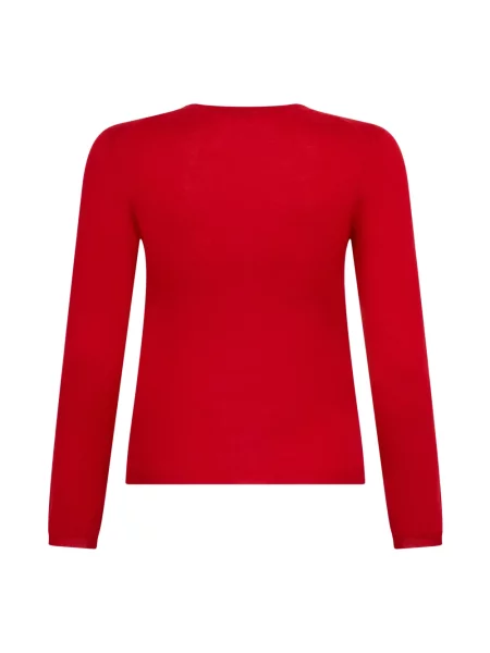 Sweter Malo z kaszmiru z dekoltem w serek czerwony