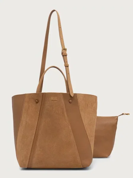 Patrizia Pepe geantă shopper pentru femei din piele maro