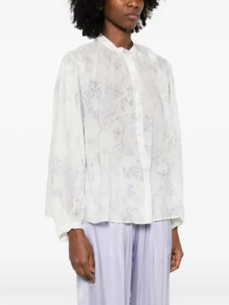 Cămașă Forte_forte cu model floral alb
