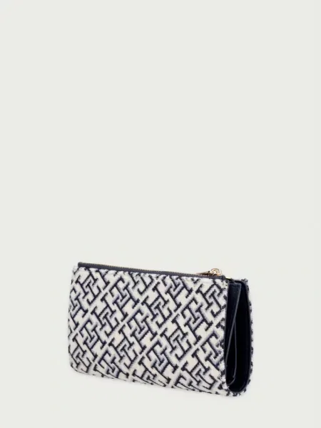 Peňaženka Tommy Hilfiger Th Icon Long Bifold Jacquard Modrá biela