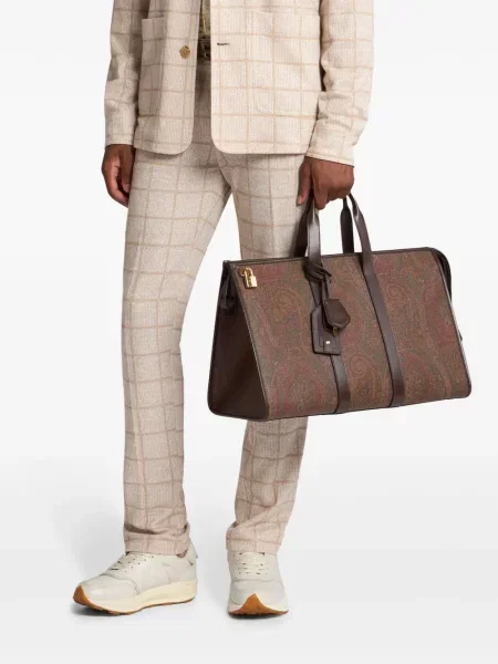 Geantă de călătorie Etro cu imagine cu model paisley maro