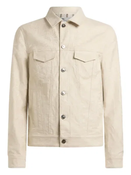 Geacă de blugi Etro cu model paisley din jacard