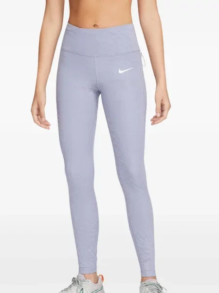 Běžecké fleecové klasické tričko s potiskem Nike šedé