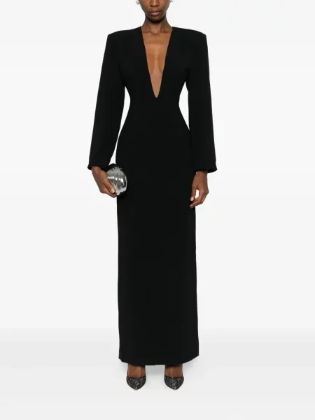Rochie maxi Solace London lungă de costum negru
