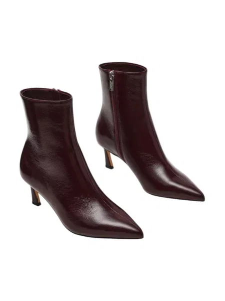 Botki Steve Madden skórzane na szpilce czerwone