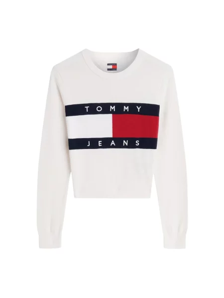 Tommy Jeans Sweter Flag biały