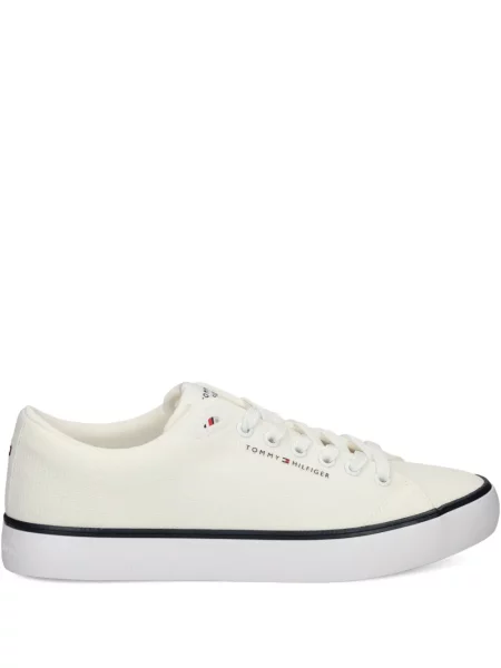 Sneakerși Tommy Hilfiger cu șireturi din dantelă cu autograf alb