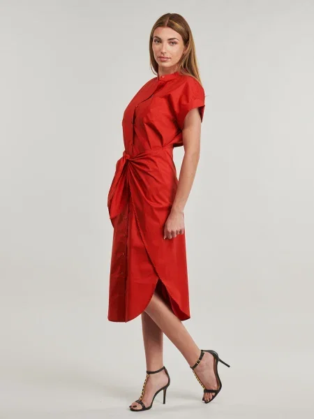 Krátke oblekové mini šaty Lauren Ralph Lauren s krátkymi rukávmi červená