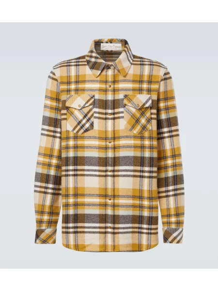 Кашмирена риза God's True Cashmere с тигров принт жълто