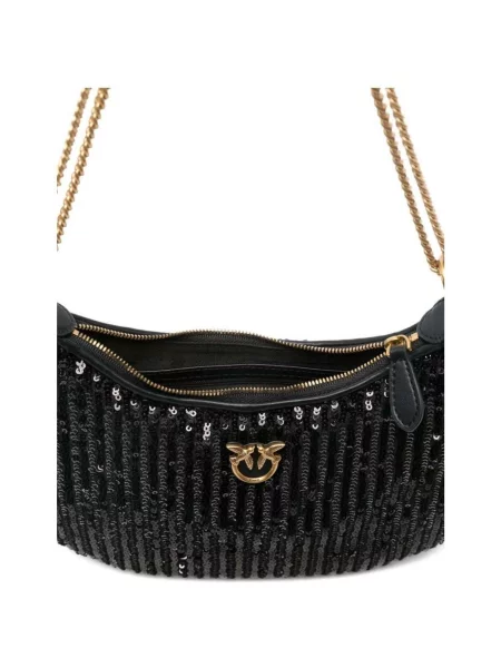 PINKO Geantă Half Moon Mini AI PLTT negru