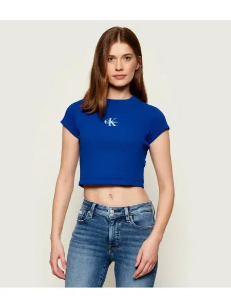 Calvin Klein Jeans Tricou | Cropped Fit albastru
