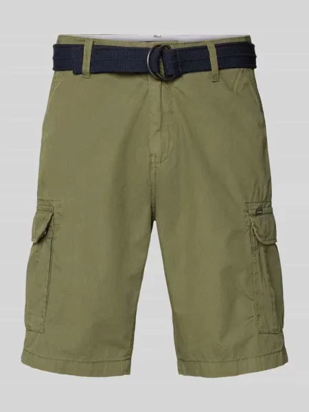 Bermudy o kroju regular fit z cargo Petrol