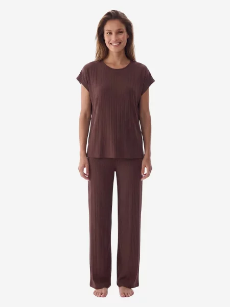 Penti Pizsama Pyjama-Sets gesztenyebarna
