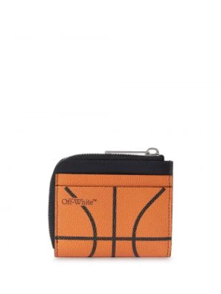 Baschet portofel Off-white din piele cu imagine alb