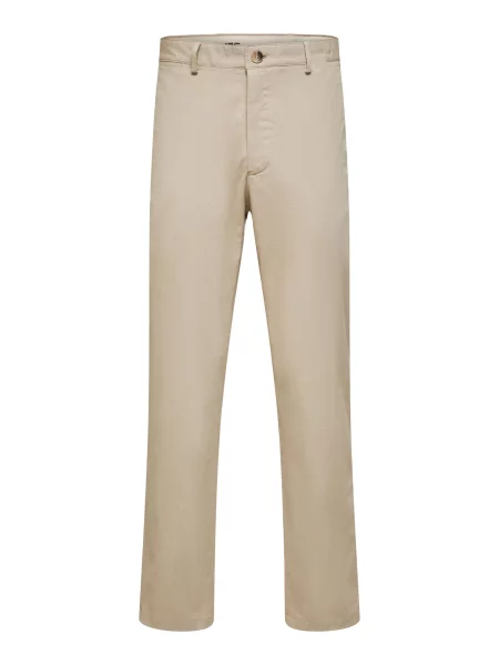 SELECTED HOMME Pantaloni eleganți James maro cămilă alb