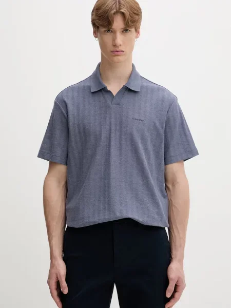 Tricou polo Calvin Klein albastru