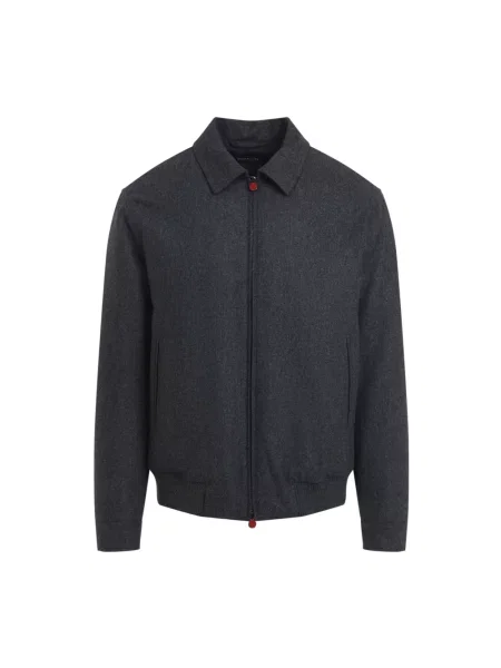 Kurtka bomber Kiton wełniany szary