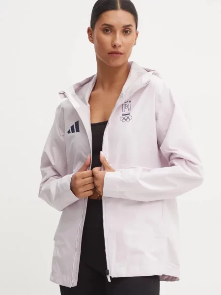 Непромокаемо яке adidas Performance Olympic преходен модел розово