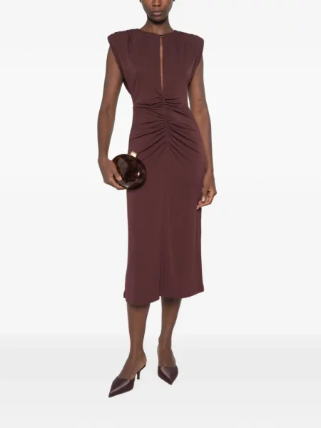Rochie Imperial cu volane maro