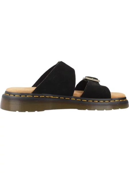 Klapki Dr. Martens zamszowe na sprzączkę klasyczne czarne