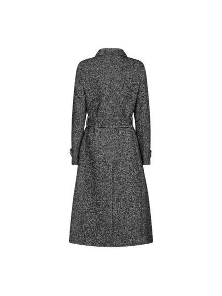 Sukienka koszulowa Dolce And Gabbana wełniana w jodełkę szara